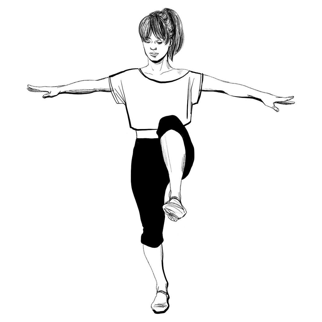 ejercicio de flamenco de piernas pesadas