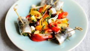 Salade de légumes grillés aux sardines
