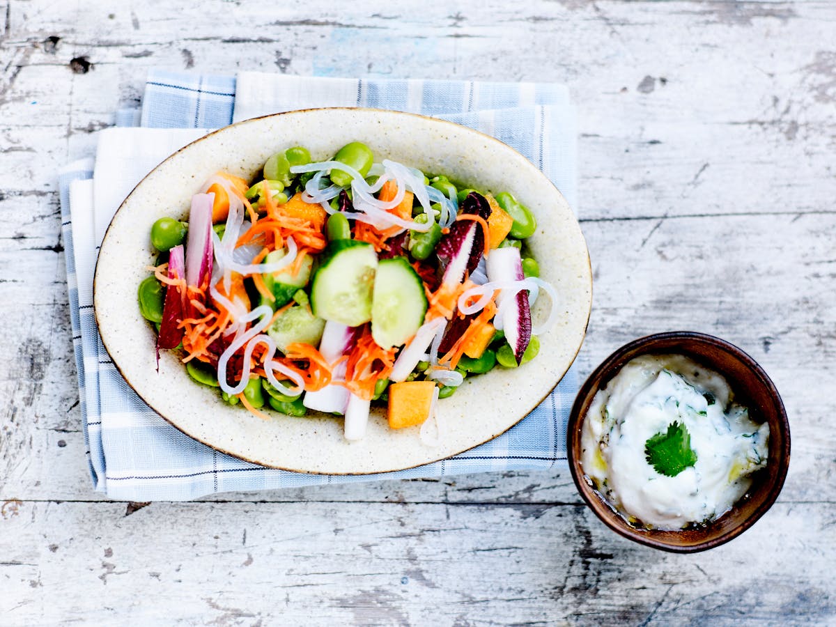 Recette de salade de pâtes konjac aux petits légumes Santé Magazine