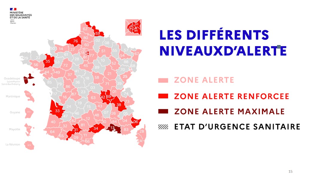 Zones alertes en France