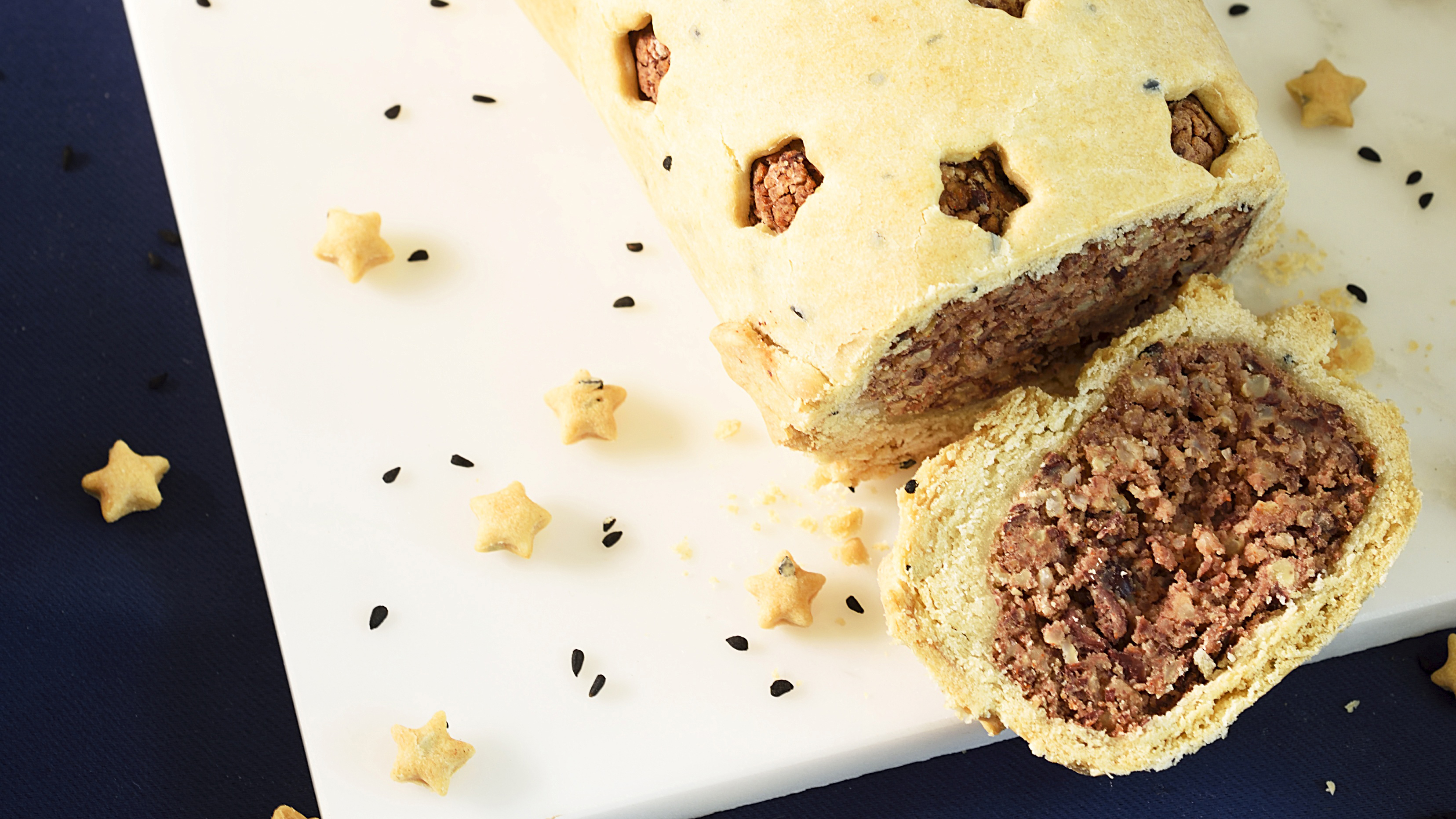 Bûche salée au steak végétal