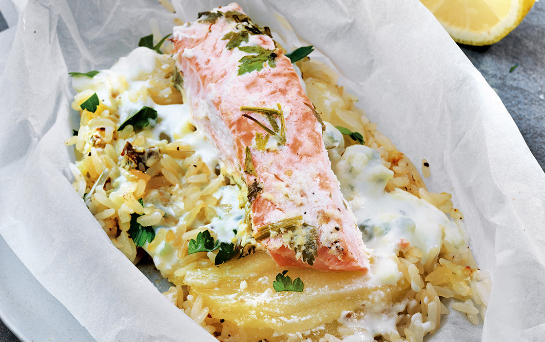 Recette De Papillote De Saumon Au Riz Et A La Poire Sante Magazine