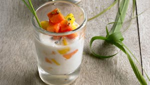 Salade de fruits exotiques au lait de coco