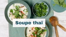 Soupe thaï au poulet et shiitaké