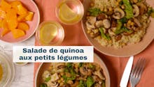 Salade de quinoa aux petits légumes et à l’orange
