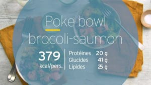 Poke bowl brocolis saumon