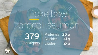 Poke bowl brocolis saumon