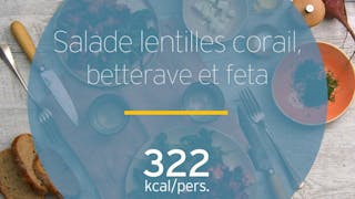 Salade de lentilles corail, betterave et feta